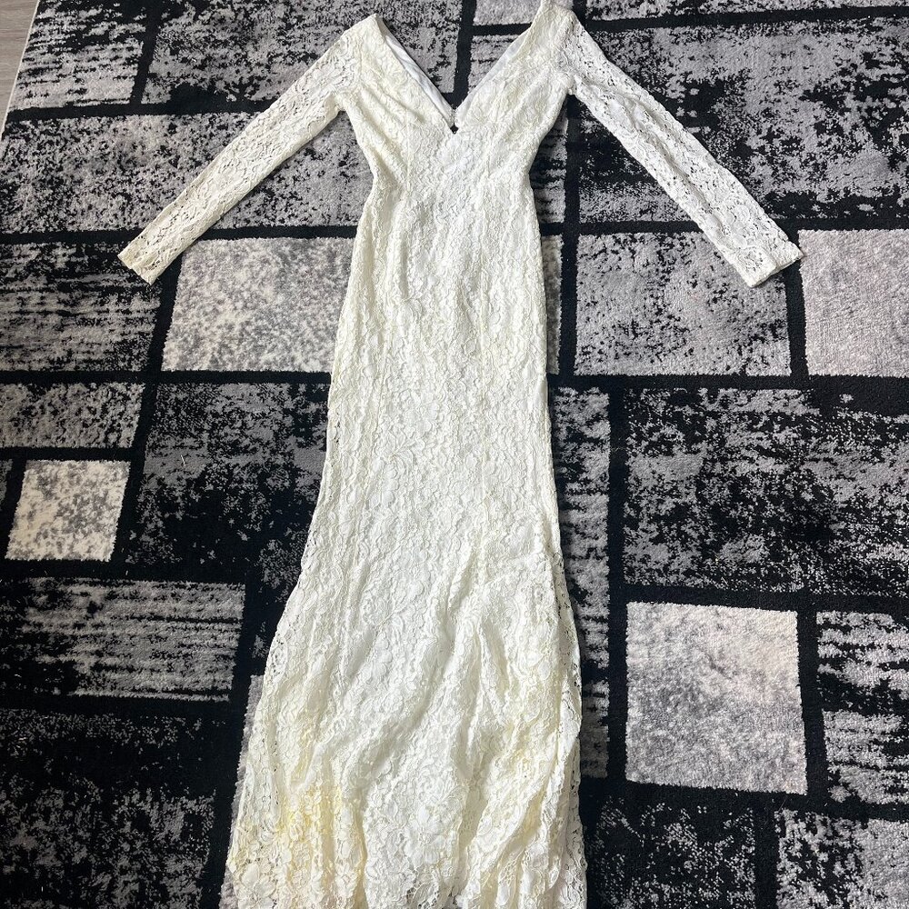 White Lace Long Dress | Elegant Formal Gown